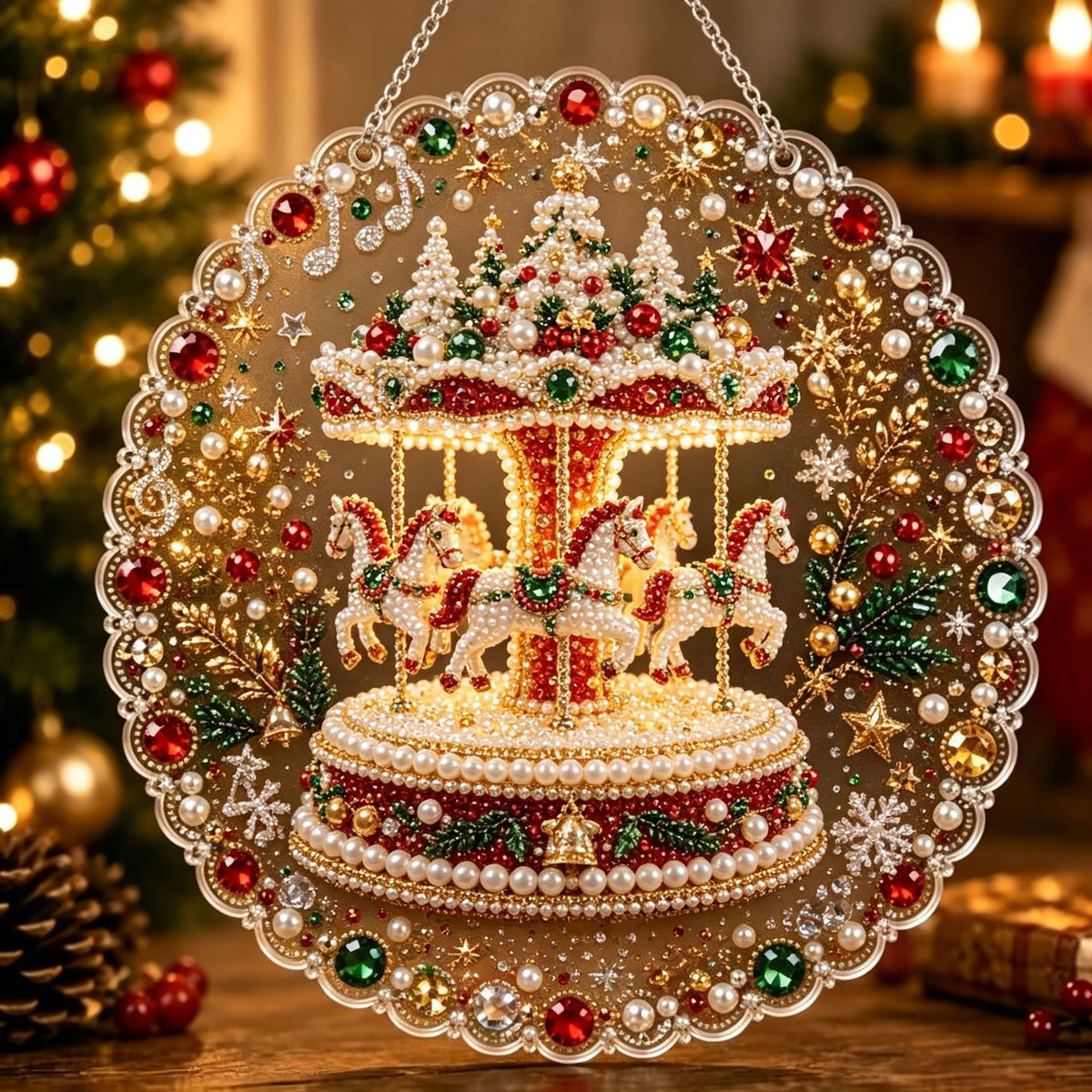 DIY Christmas Diamond Painting Acrylic Ornament Craft Kit