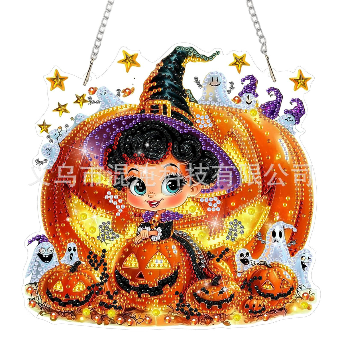 DIY Halloween Diamond Painting Acrylic Pendant Kit