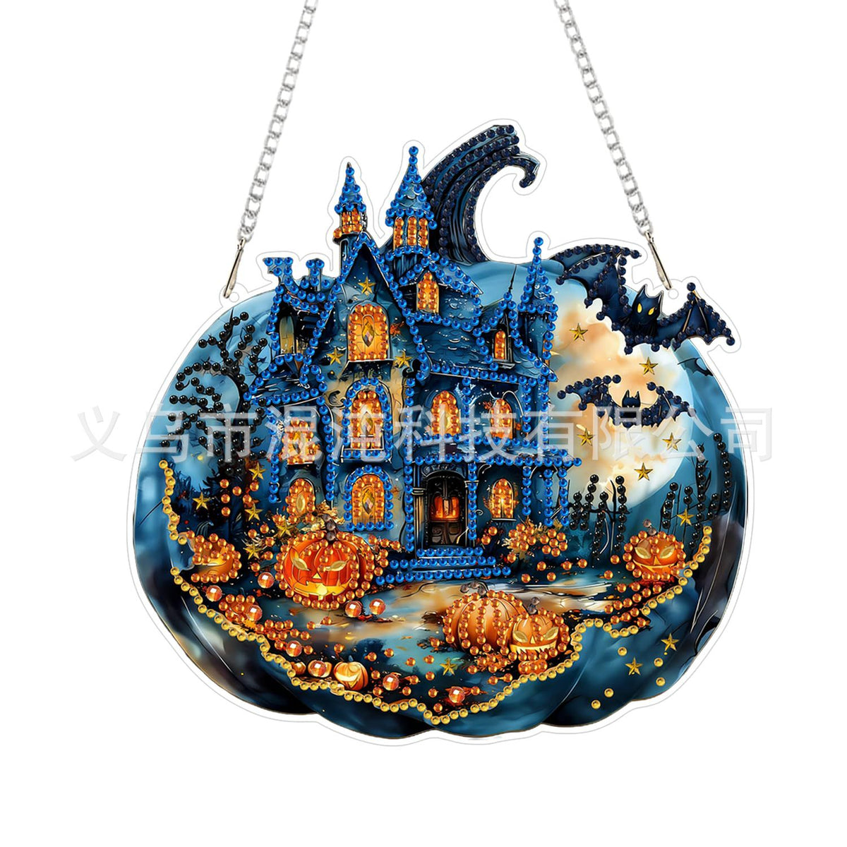 DIY Halloween Diamond Painting Acrylic Pendant Kit