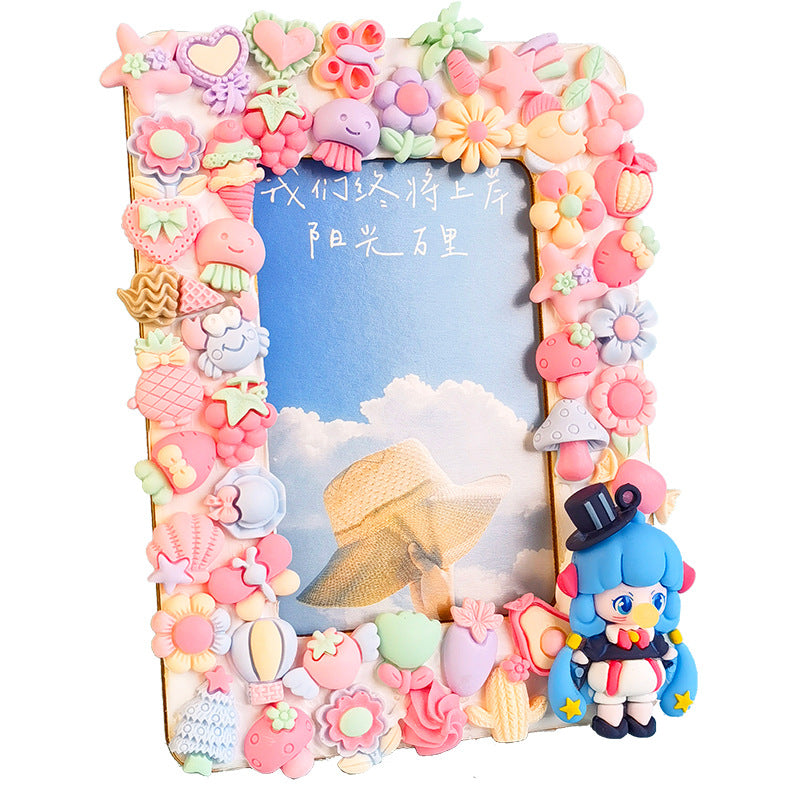 DIY Mosaic Cream Photo Frame Craft Material Kit