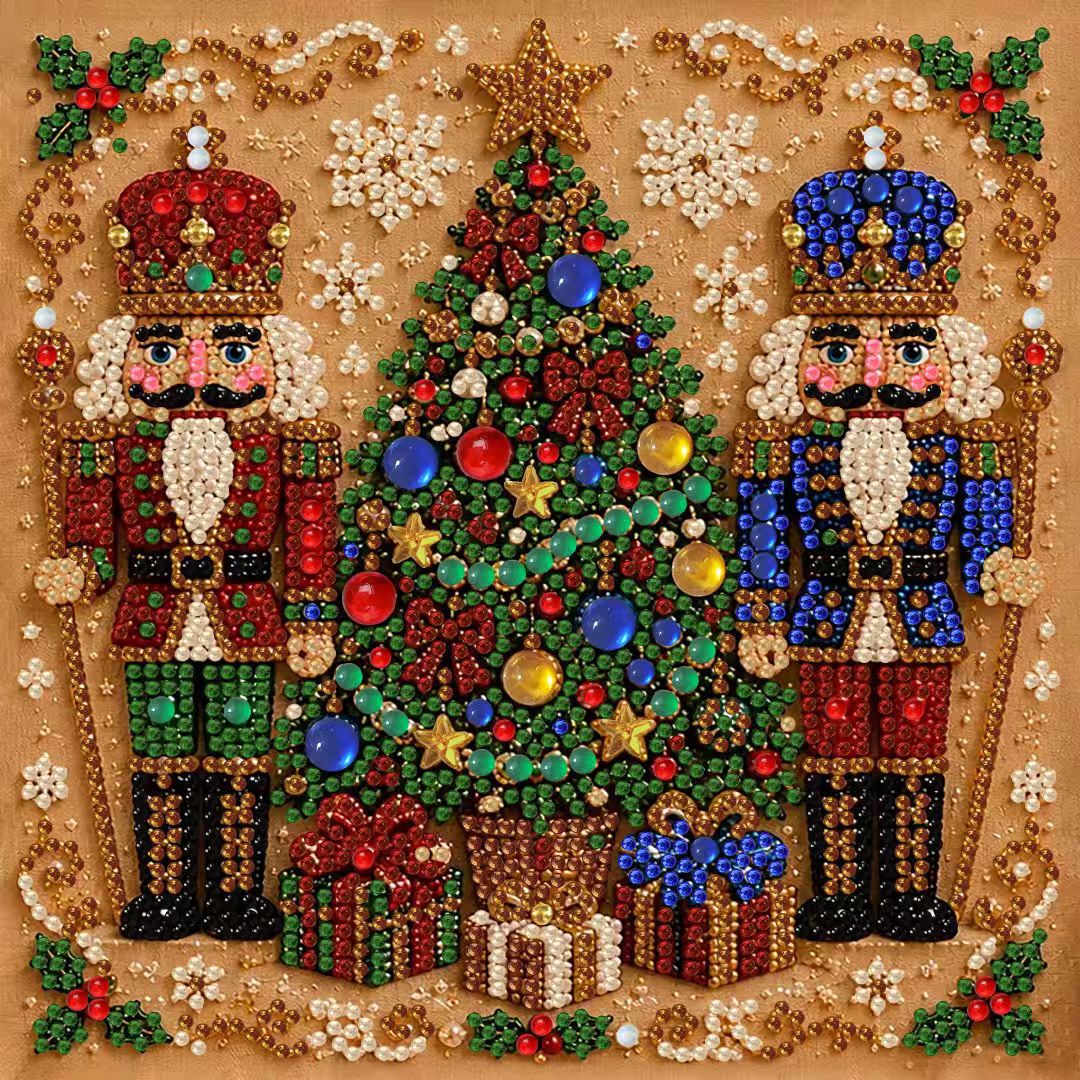 DIY Christmas Pearl Diamond Painting Embroidery Hoop Craft Kit