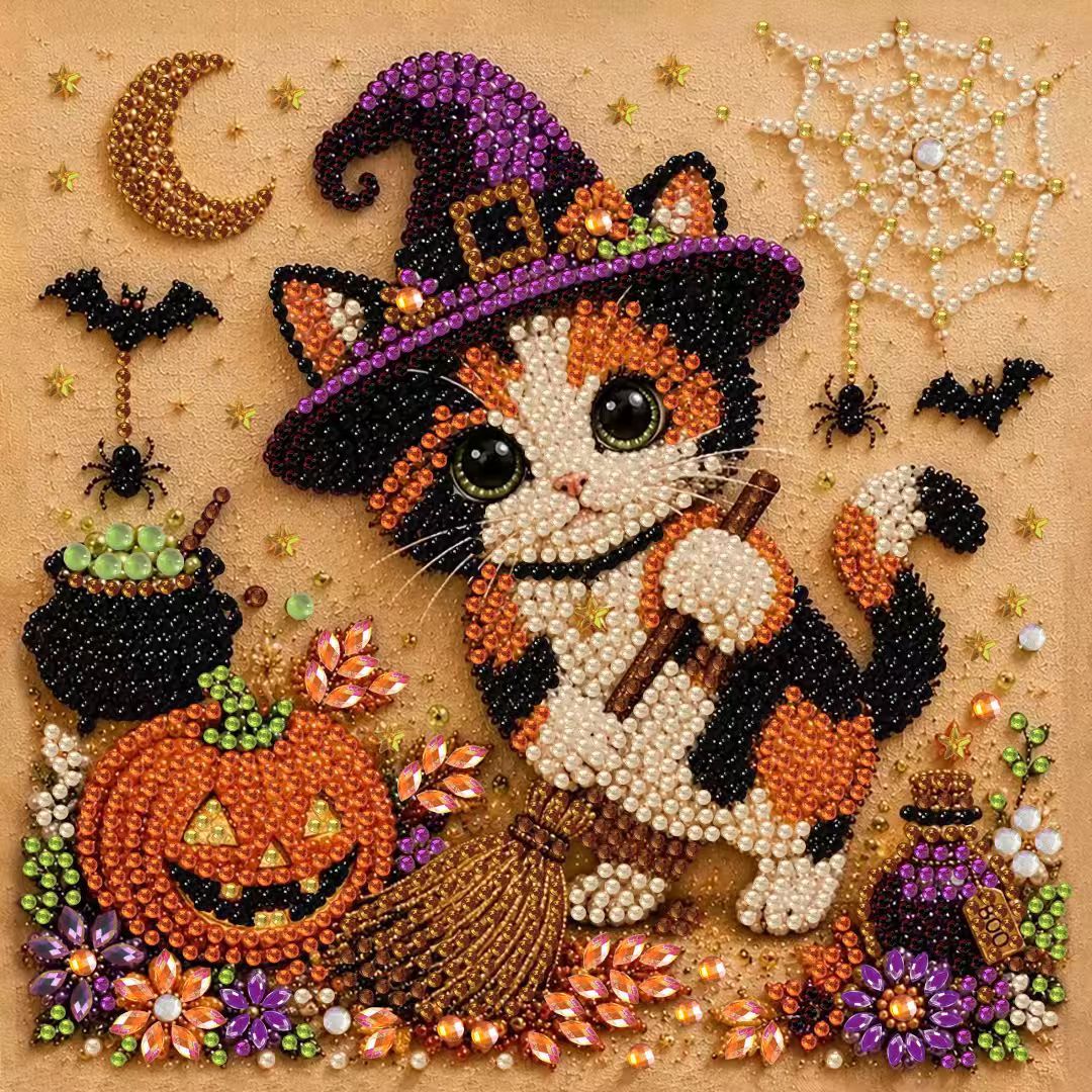 DIY Christmas Pearl Diamond Painting Embroidery Hoop Craft Kit